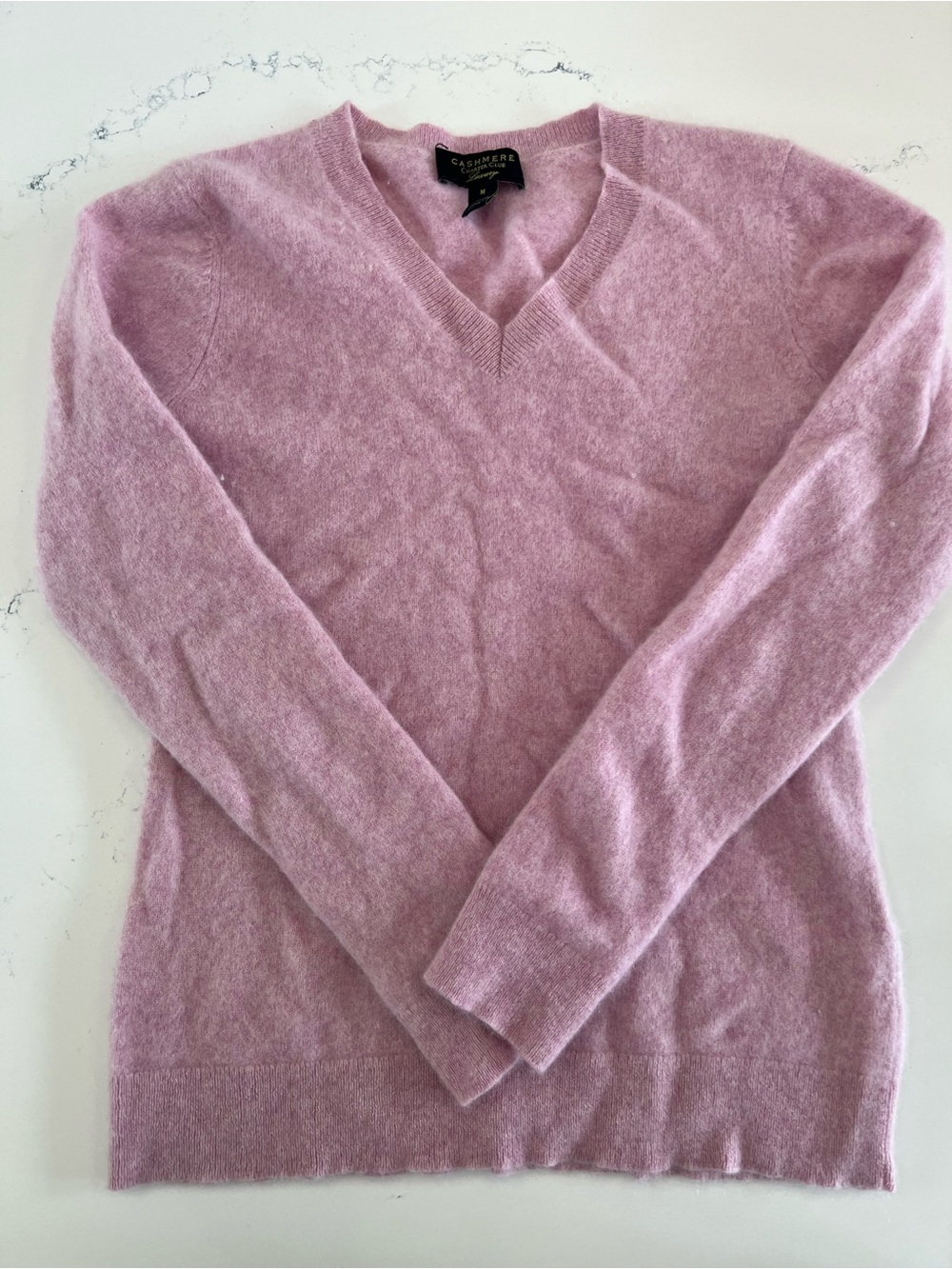 Charter Club Luxury V-Neck Women's Cashmere Sweater - Dusty Pink
